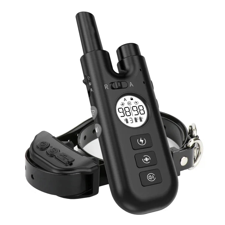 Intelligentes ferngesteuertes Hundetrainingshalsband mit automatischer Bellstoppfunktion, Halsband schwarz, Halsband weiß