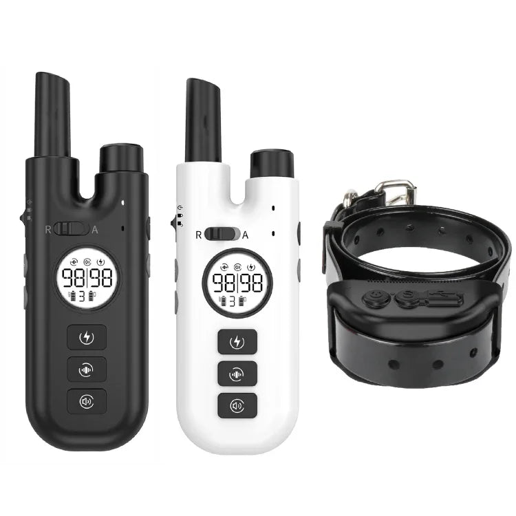Intelligentes ferngesteuertes Hundetrainingshalsband mit automatischer Bellstoppfunktion, Halsband schwarz, Halsband weiß