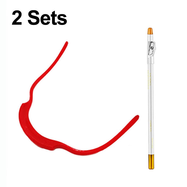 2 Sets Bart-Styling-Board Rasierwerkzeuge für Friseure, Stil:, Form Lineal+Stift, Form Lineal+Stift+Bärtiges Modell, Form Lineal x 2+Stift+Bärtiges Modell