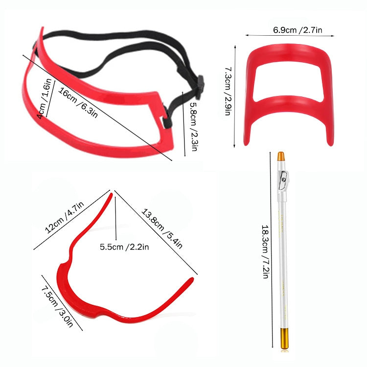 2 Sets Bart-Styling-Board Rasierwerkzeuge für Friseure, Stil:, Form Lineal+Stift, Form Lineal+Stift+Bärtiges Modell, Form Lineal x 2+Stift+Bärtiges Modell