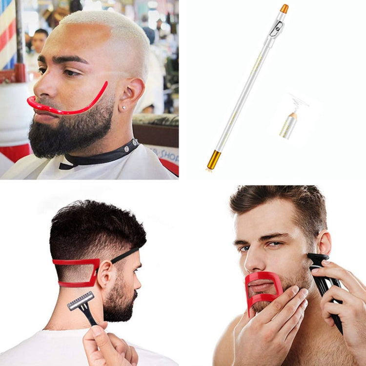 2 Sets Bart-Styling-Board Rasierwerkzeuge für Friseure, Stil:, Form Lineal+Stift, Form Lineal+Stift+Bärtiges Modell, Form Lineal x 2+Stift+Bärtiges Modell