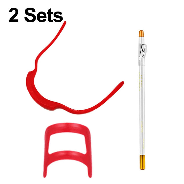 2 Sets Bart-Styling-Board Rasierwerkzeuge für Friseure, Stil:, Form Lineal+Stift, Form Lineal+Stift+Bärtiges Modell, Form Lineal x 2+Stift+Bärtiges Modell
