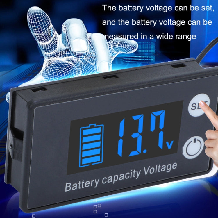 Zweizeiliger Digitalanzeige DC-Voltmeter Blei-Säure Lithium Batterie Ladegerät, Farbe:, Rot, Grün, Blau, Weiß, Rot+Temperatur, Grün+Temperatur, Blau+Temperatur, Weiß+Temperatur