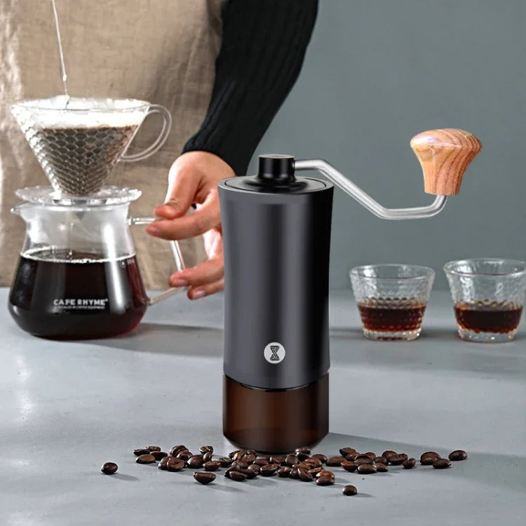 Manuelle Kaffeemühle mit Edelstahlkern und Doppelwelle, Handkurbel, manuell, Edelstahl