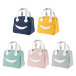 Smile Lunchtasche mit Ledergriffen, Größe: S (Grün), S (Grün), S (Pink), S (Grau), S (Marineblau), S (Gelb), L (Grün), L (Pink), L (Grau), L (Marineblau), L (Gelb)