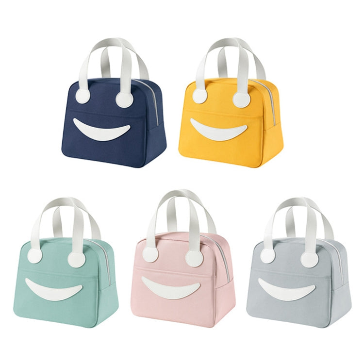 Smile Lunchtasche mit Ledergriffen, Größe: S (Grün), S (Grün), S (Pink), S (Grau), S (Marineblau), S (Gelb), L (Grün), L (Pink), L (Grau), L (Marineblau), L (Gelb)