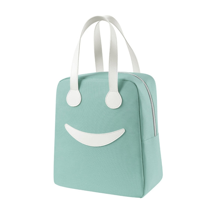 Smile Lunchtasche mit Ledergriffen, Größe: S (Grün), S (Grün), S (Pink), S (Grau), S (Marineblau), S (Gelb), L (Grün), L (Pink), L (Grau), L (Marineblau), L (Gelb)