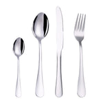 4tlg./Set Edelstahl Besteck Steak Gabel Löffel Messer Set, Echtes Silber, Golden, Roségold, Bunt, Schwarz