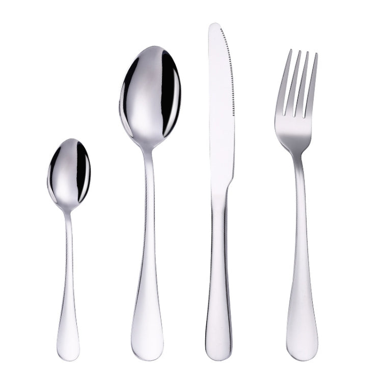 4tlg./Set Edelstahl Besteck Steak Gabel Löffel Messer Set, Echtes Silber, Golden, Roségold, Bunt, Schwarz