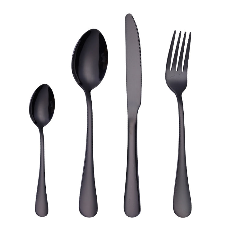 4tlg./Set Edelstahl Besteck Steak Gabel Löffel Messer Set, Echtes Silber, Golden, Roségold, Bunt, Schwarz