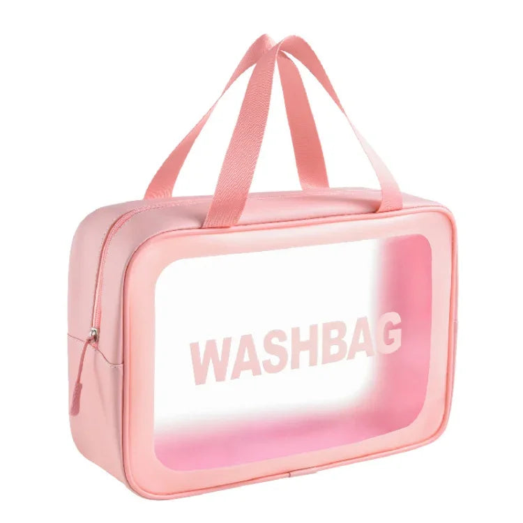 Transparente, wasserdichte Kosmetiktasche aus PVC, Größen: L (Pink), L (Schwarz), L (Weiß), M (Pink), M (Schwarz), M (Weiß), S (Pink), S (Schwarz), S (Weiß)