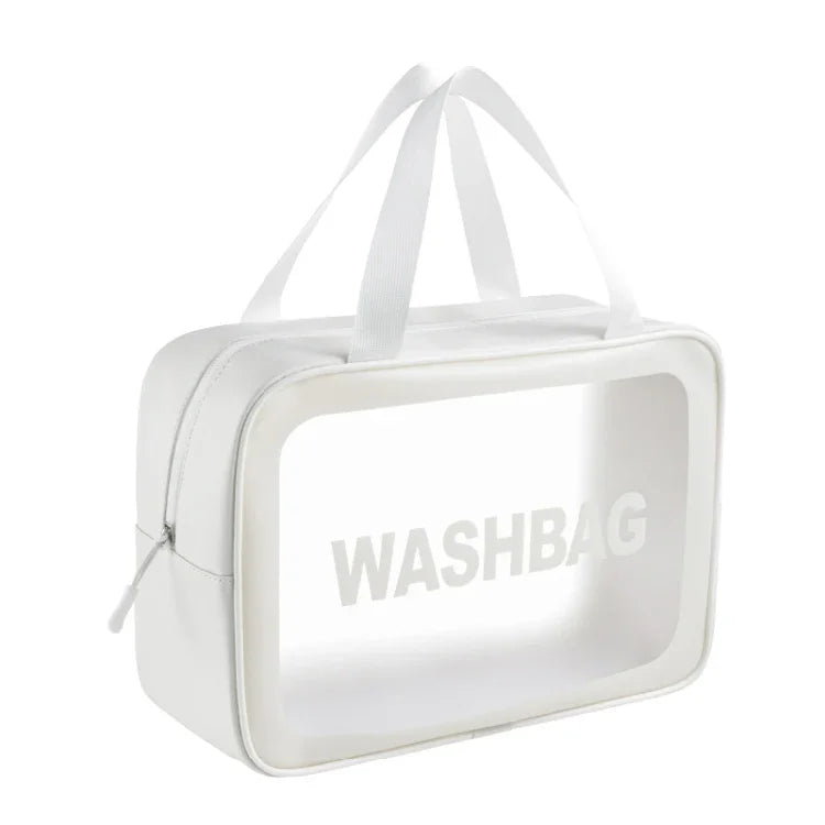 Transparente, wasserdichte Kosmetiktasche aus PVC, Größen: L (Pink), L (Schwarz), L (Weiß), M (Pink), M (Schwarz), M (Weiß), S (Pink), S (Schwarz), S (Weiß)
