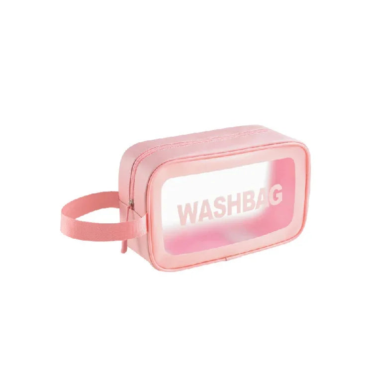 Transparente, wasserdichte Kosmetiktasche aus PVC, Größen: L (Pink), L (Schwarz), L (Weiß), M (Pink), M (Schwarz), M (Weiß), S (Pink), S (Schwarz), S (Weiß)