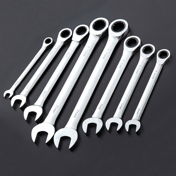 Kombinierter Ratschen-Schlüssel mit Flexiblem Kopf Doppelfunktion Ratschenwerkzeug, 6mm, 7mm, 9mm, 11mm, 24mm, 16mm, 18mm, 20mm, 21mm, 22mm, 23mm