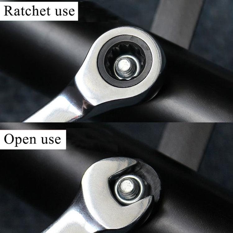 Kombinierter Ratschen-Schlüssel mit Flexiblem Kopf Doppelfunktion Ratschenwerkzeug, 6mm, 7mm, 9mm, 11mm, 24mm, 16mm, 18mm, 20mm, 21mm, 22mm, 23mm