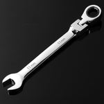 Kombinierter Ratschen-Schlüssel mit Flexiblem Kopf Doppelfunktion Ratschenwerkzeug, 6mm, 7mm, 9mm, 11mm, 24mm, 16mm, 18mm, 20mm, 21mm, 22mm, 23mm