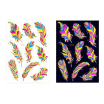 2 Stück fluoreszierende, wasserfeste Tattoo-Aufkleber mit Bronzing-Effekt, JYG-001, JYG-002, JYG-003, JYG-004, JYG-005, JYG-006, JYG-007, JYG-008