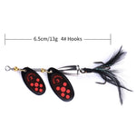 HENGJIA SP304 6,5 cm 13 g Federhaken drehbarer Pailletten-Köder, SP304 Gelb, SP304 Orange Rot, SP304 Schwarz