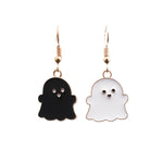 Halloween Jewelry Alloy Ghost Earrings Necklace, Ghost White, Ghost Black