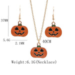 2 Sets Halloween Geist Kürbis Anhänger Halskette Ohren Persönlicher Schmuck, Kürbis