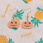 2 Sets Halloween Geist Kürbis Anhänger Halskette Ohren Persönlicher Schmuck, Kürbis