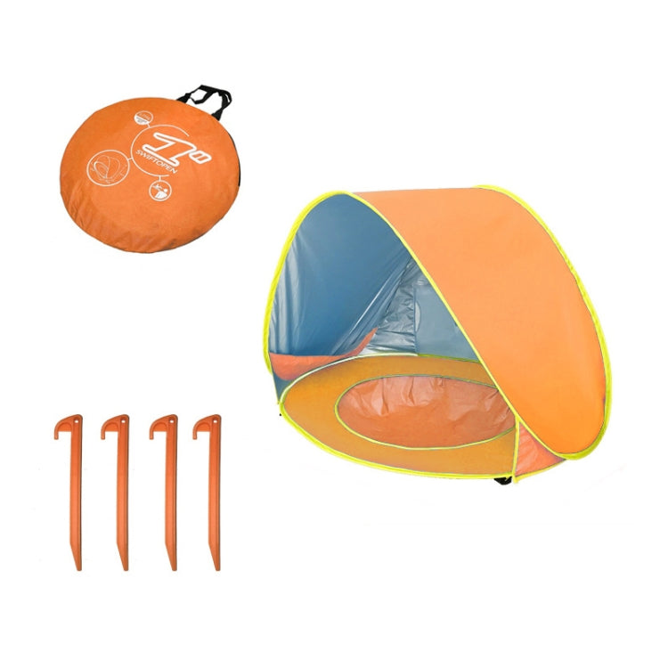 Baby-Strandzelt mit Pool Tragbarer Faltbarer Sonnenschutz, Orange, Pink, Pink gestreift, Hai Grau, Hai Gelb, Wal Blau, Wal Pink