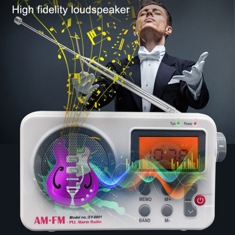 SY-8801 Tragbares Retro-Radio HD LCD-Bildschirm Gewicht Bass Kurzwellenradio, SY-8801