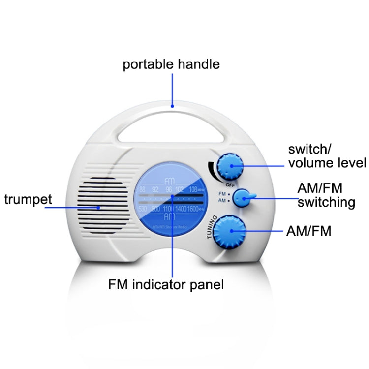 SY-910 AM/FM Zwei-Wellen-Radio IPX4 Wasserdicht Tragbares Radio, SY-910