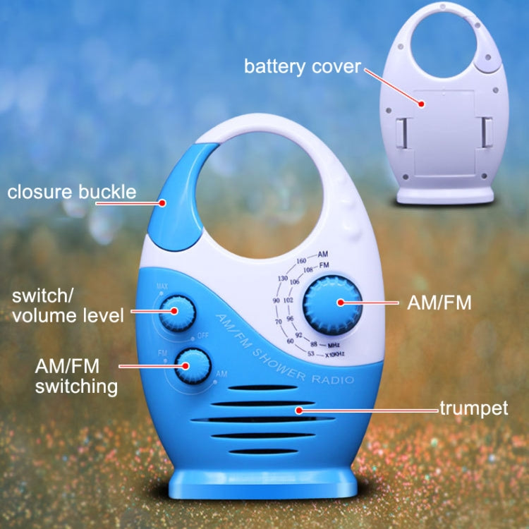 Sayin SY-950 Tragbares wasserdichtes kleines Radio AM/FM Universalband Seniorenradio, SY-950 Blau, SY-950 Schwarz