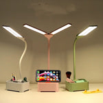 TD6 Student Mobile Phone Holder Pen Holder Eye Protection USB Desk Lamp, White, Pink, Green