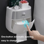 ECOCO E1804 Toiletten-Multifunktions-Doppel-Lagen-Tissue-Rack, Weiß+Grau, Weiß+Schwarz, Rosa+Rosa, Blau+Blau