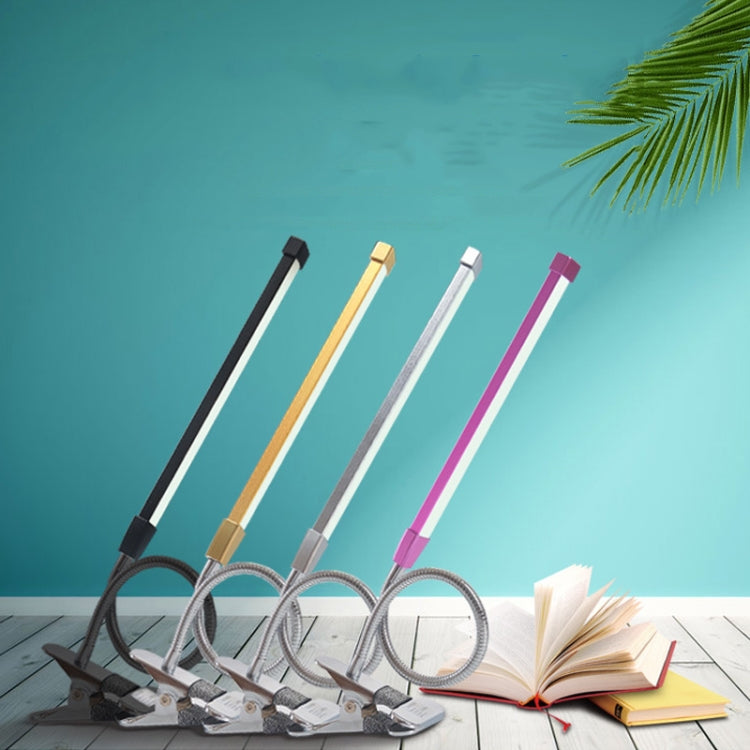 USB Clip Lampe Studenten Augenschutz LED Dimmbares Schreibtischlicht, Lila, Gold, Schwarz, Silber