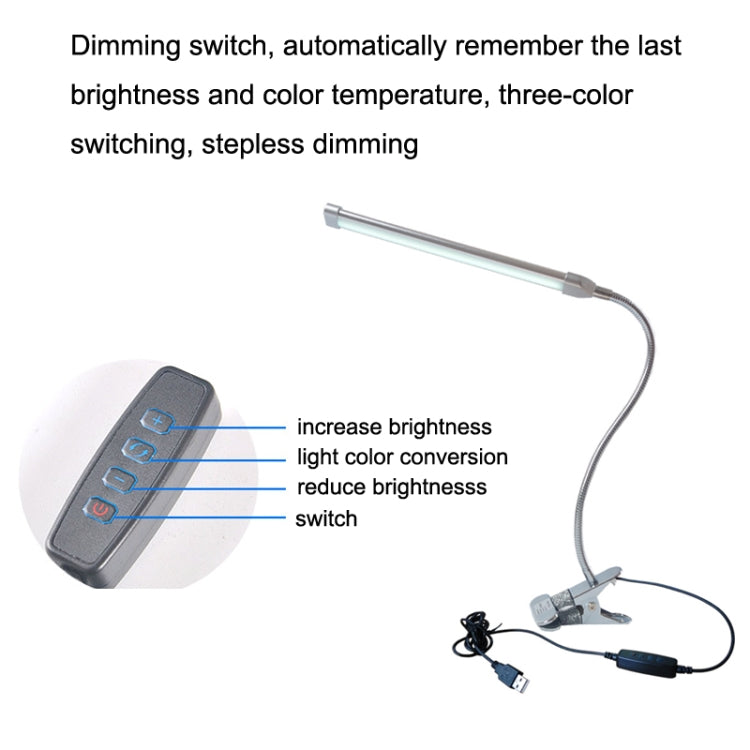 USB Clip Lampe Studenten Augenschutz LED Dimmbares Schreibtischlicht, Lila, Gold, Schwarz, Silber