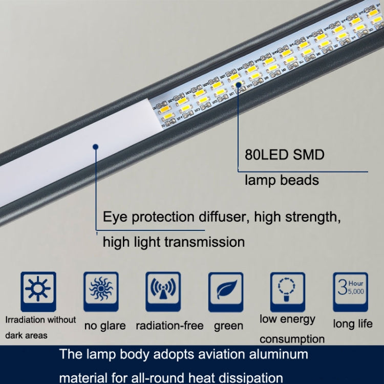 USB Clip Lampe Studenten Augenschutz LED Dimmbares Schreibtischlicht, Lila, Gold, Schwarz, Silber