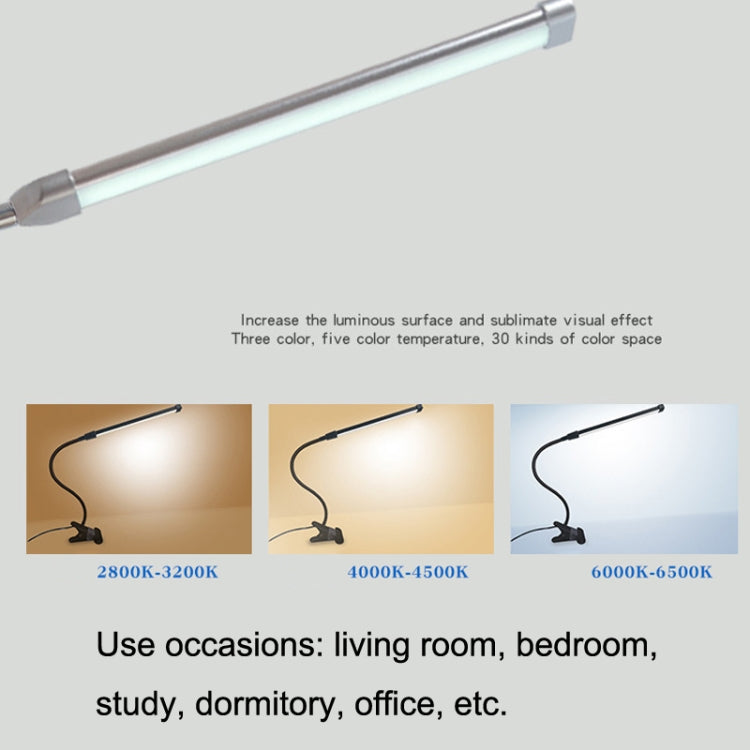 USB Clip Lampe Studenten Augenschutz LED Dimmbares Schreibtischlicht, Lila, Gold, Schwarz, Silber