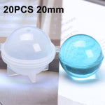 Kristall-Epoxyharz-Kugel-Silikonform DIY handgemachter Schmuck Kugelherstellungsform, 20 STÜCK 20mm, 20 STÜCK 30mm, 10 STÜCK 40mm, 4 STÜCK 50mm, 4 STÜCK 60mm