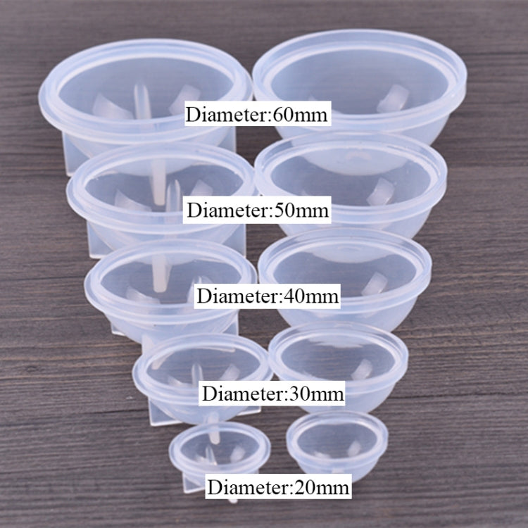 Kristall-Epoxyharz-Kugel-Silikonform DIY handgemachter Schmuck Kugelherstellungsform, 20 STÜCK 20mm, 20 STÜCK 30mm, 10 STÜCK 40mm, 4 STÜCK 50mm, 4 STÜCK 60mm