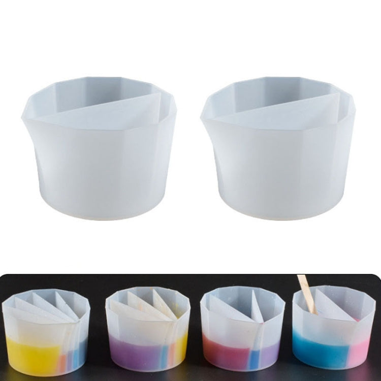 2 Stück DIY Kristall-Epoxid-Farbtrennungstasse Silikon-Tönungstasse, Stil:, 2 Stück 2 Gitter, 2 Stück 3 Gitter, 2 Stück 4 Gitter, 2 Stück 5 Gitter