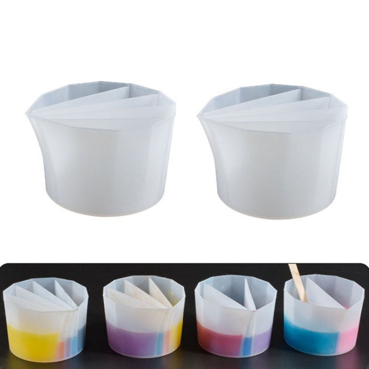 2 Stück DIY Kristall-Epoxid-Farbtrennungstasse Silikon-Tönungstasse, Stil:, 2 Stück 2 Gitter, 2 Stück 3 Gitter, 2 Stück 4 Gitter, 2 Stück 5 Gitter