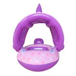 Baby Cartoon Tier Schwimmring mit Sonnendach, Schwimmring mit Sonnendach (Grün), Schwimmring mit Sonnendach (Lila)