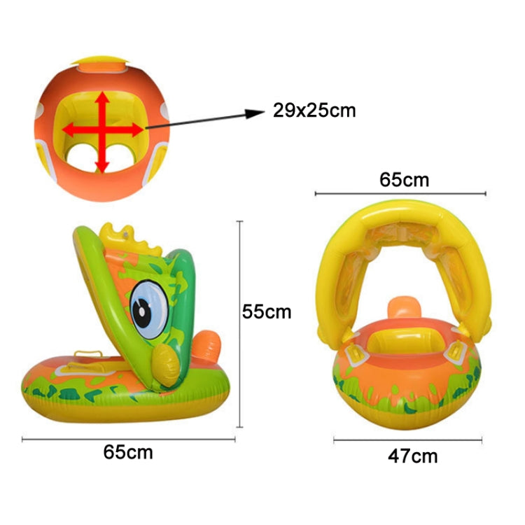Baby Cartoon Tier Schwimmring mit Sonnendach, Schwimmring mit Sonnendach (Grün), Schwimmring mit Sonnendach (Lila)