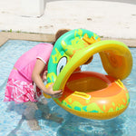 Baby Cartoon Tier Schwimmring mit Sonnendach, Schwimmring mit Sonnendach (Grün), Schwimmring mit Sonnendach (Lila)