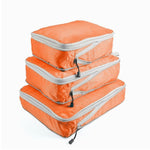3-teiliges Set Reise-Wasserdichter Kompressions-Kleideraufbewahrungsbeutel, Orange mit Netz, Marineblau mit Netz, Pink mit Netz, Rot mit Netz, Grün mit Netz, Grau mit Netz, Schwarz mit Netz, Grau ohne Netz, Schwarz ohne Netz, Rot ohne Netz, Blau ohne Netz