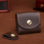 S122 Vintage Mini Leder-Kopfhörertasche, Kaffee, Weinrot, Schwarz, Blau, Grau, Grün