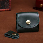 S122 Vintage Mini Leder-Kopfhörertasche, Kaffee, Weinrot, Schwarz, Blau, Grau, Grün