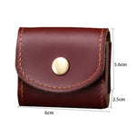 S122 Vintage Mini Leder-Kopfhörertasche, Kaffee, Weinrot, Schwarz, Blau, Grau, Grün