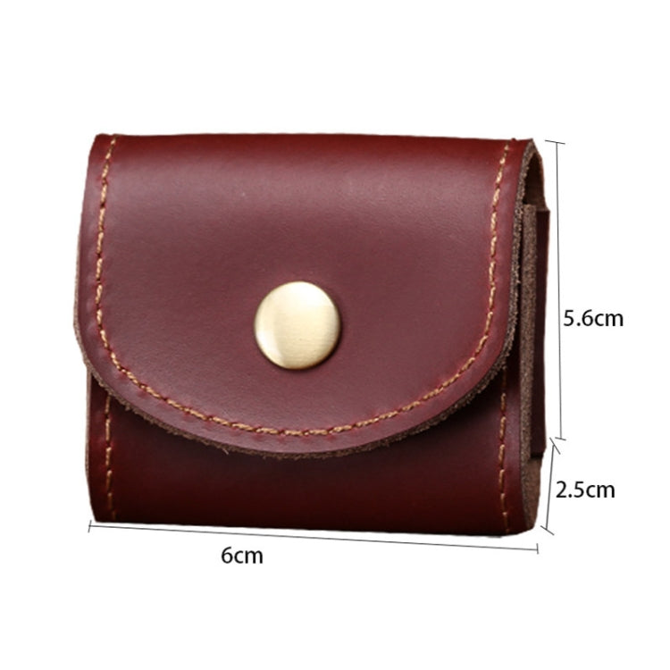 S122 Vintage Mini Leder-Kopfhörertasche, Kaffee, Weinrot, Schwarz, Blau, Grau, Grün