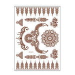 5 Stück semipermanente, wasserfeste Spitzen-Tattoo-Aufkleber in Braun und Rot, 208 x 148 mm