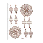 5 Stück semipermanente, wasserfeste Spitzen-Tattoo-Aufkleber in Braun und Rot, 208 x 148 mm
