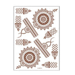 5 Stück semipermanente, wasserfeste Spitzen-Tattoo-Aufkleber in Braun und Rot, 208 x 148 mm